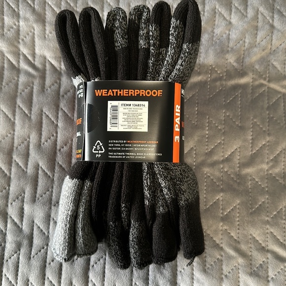 WEATHERPROOF men’s ultimate thermal crew socks 3 pack - Picture 2 of 2